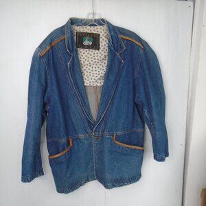Pancaldi J. Man Womens Denim Jeans Jacket Size 1X? Blue.